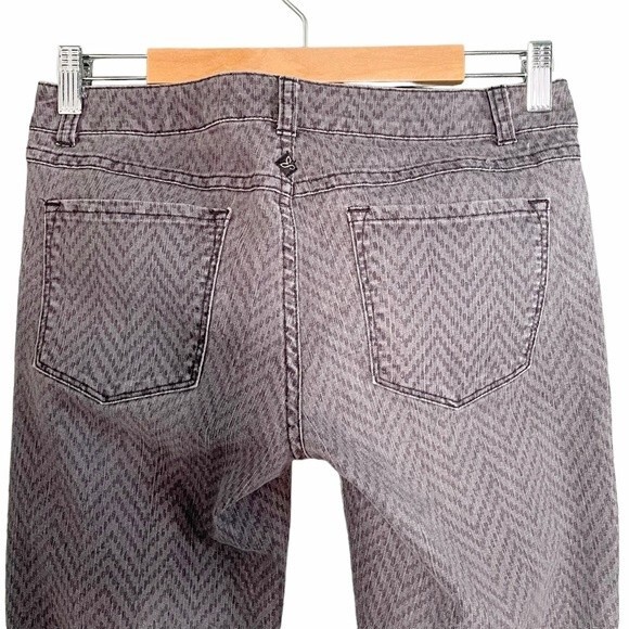 Prana Jeans Gray Chevron Low Rise Slim Straight Stretch Cotton Denim Size 6 - Picture 5 of 10